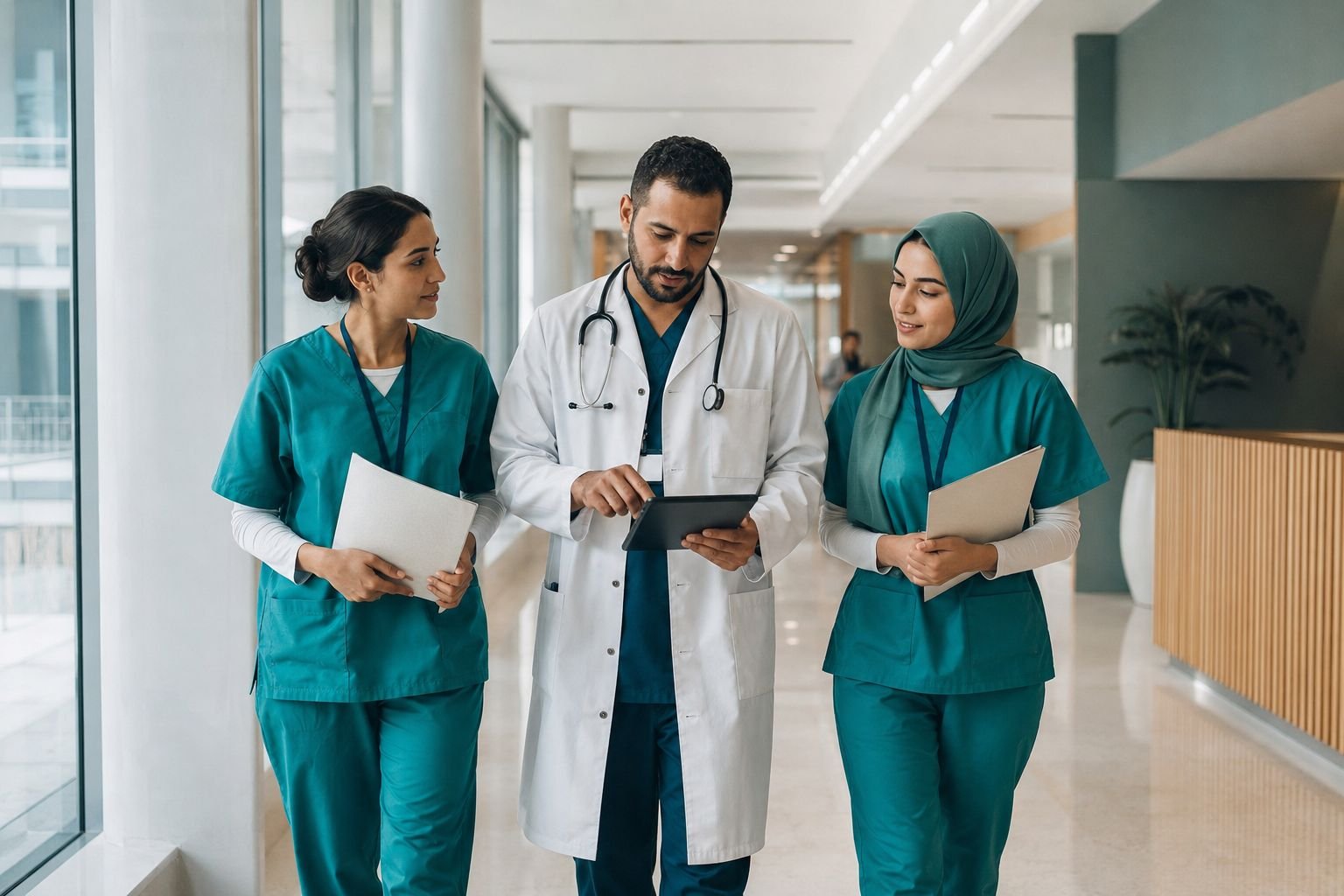 Équipe soignante dans un établissement de santé